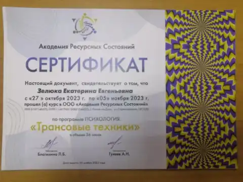 Сертификат 2